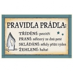 Cedulka - PRAVIDLA PRÁDLA