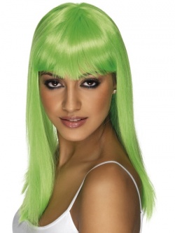 Paruka Glamourama - neonově zelená